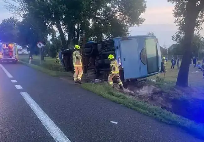 В Польше перевернулся белорусский автобус. К счастью, все живы