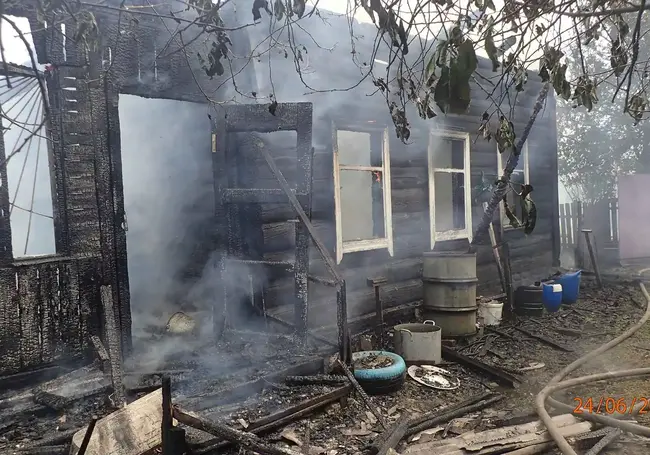 В Михалево-3 под Бобруйском горел частный дом