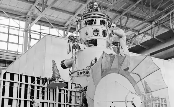Автомотическая межпланетная станция «Венера-8», дублирующая станция по конструкции, составу бортовых систем и научной аппаратуре «Космос-482». Фото: ТАСС.