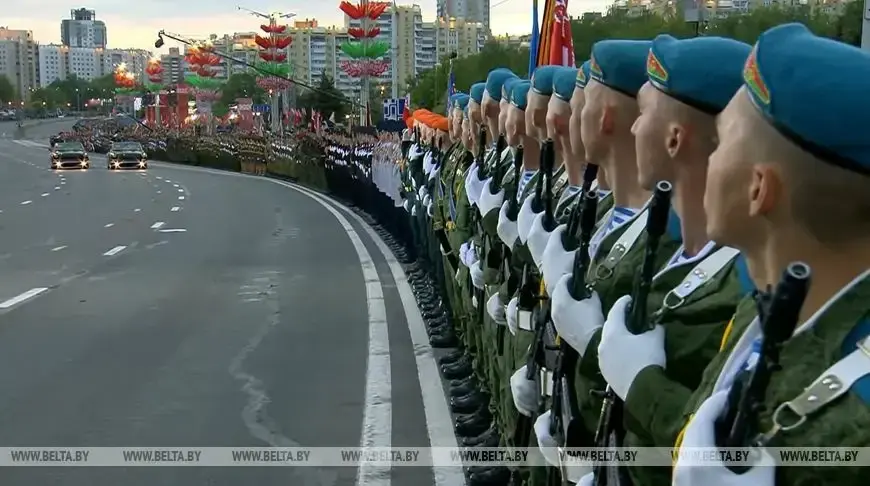 Минск, 9 мая 2025 года. Военный парад по случаю 80-летия Победы советского народа в Великой Отечественной войне.