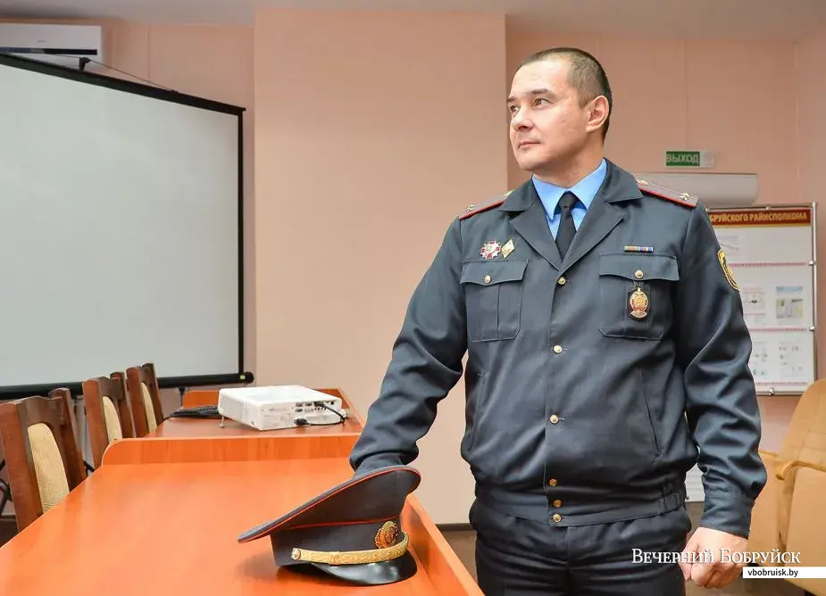 03.10.2018. Подполковник Рустам Хамдамов, заместитель начальника ОВД Бобруйского райисполкома, начальник милиции общественной безопасности